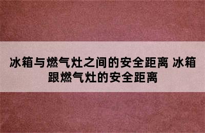 冰箱与燃气灶之间的安全距离 冰箱跟燃气灶的安全距离